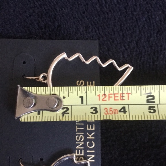 Silver Tone Broken Heart Earrings - Picture 6 of 6